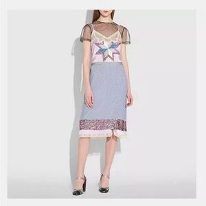 Coach slip dress sz 6 lavender for new with tags retro 50’s inspired patchwork